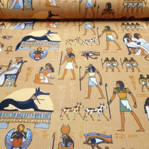 Ancient Egyptian Gods Print Fabric