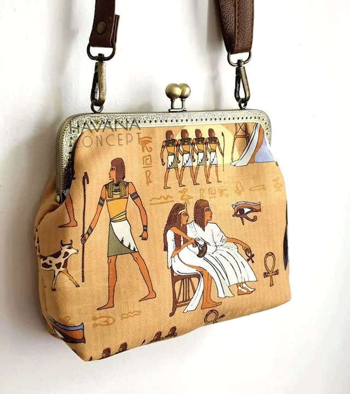 Ancient Egyptian Gods Print Fabric