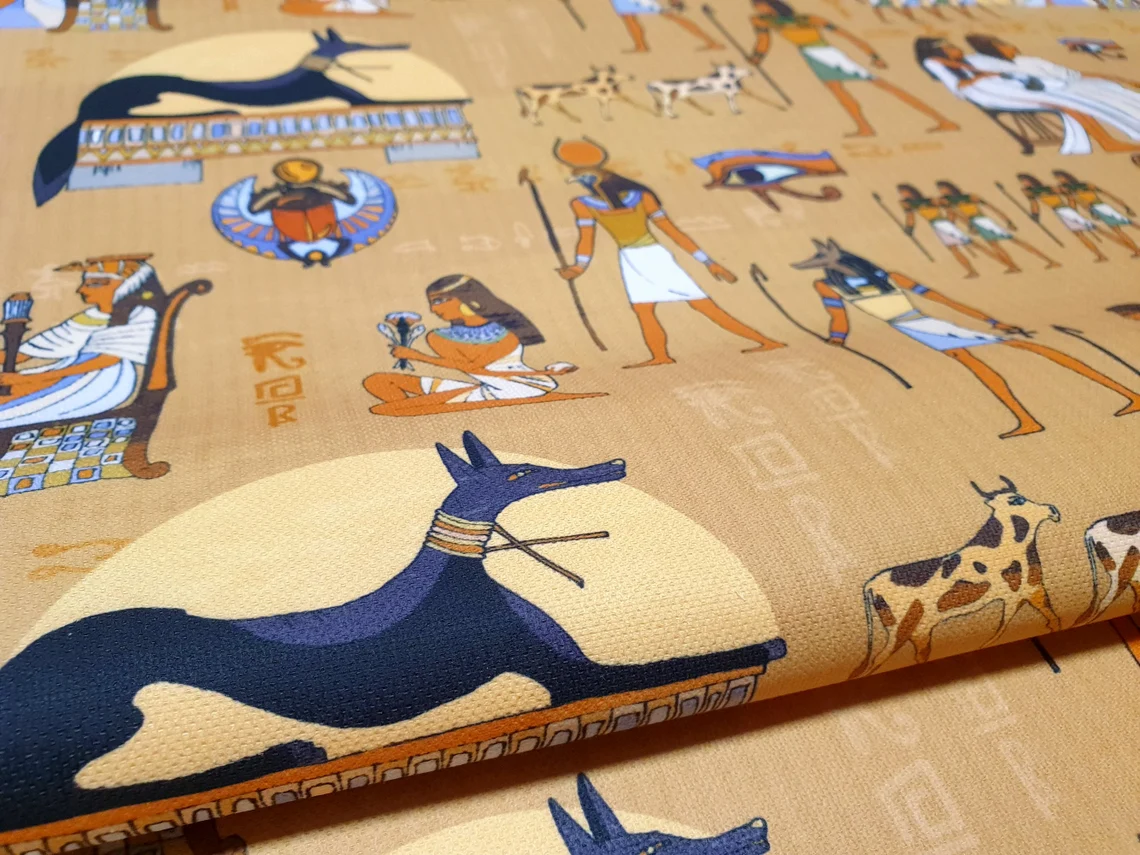 Ancient Egyptian Gods Print Fabric