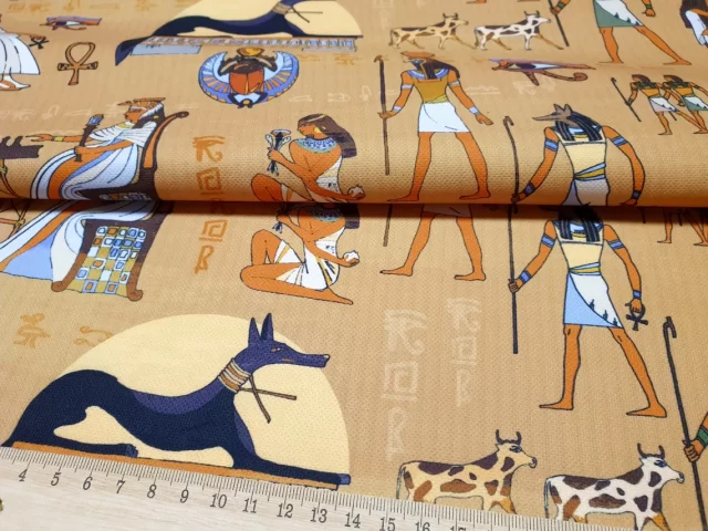 Ancient Egyptian Gods Print Fabric