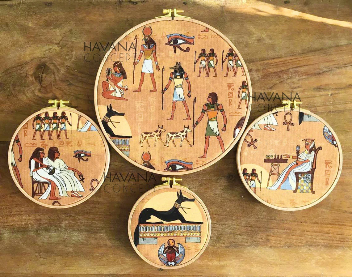 Ancient Egyptian Gods Print Fabric