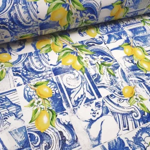 Baroque Ceramic Sicilian Lemons Print Fabric