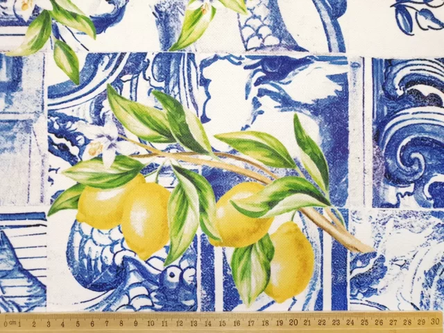 Baroque Ceramic Sicilian Lemons Print Fabric