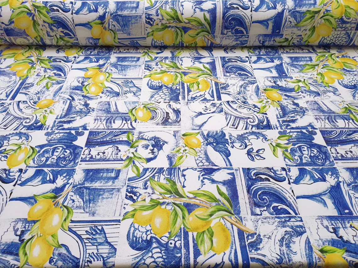 Baroque Ceramic Sicilian Lemons Print Fabric