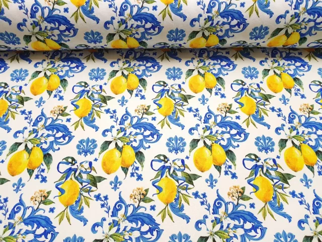 Baroque Lemons Print Fabric