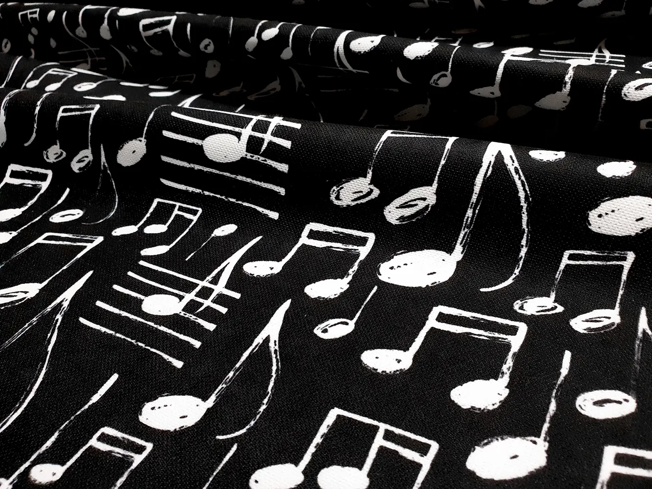 Black Musical Notes Fabric