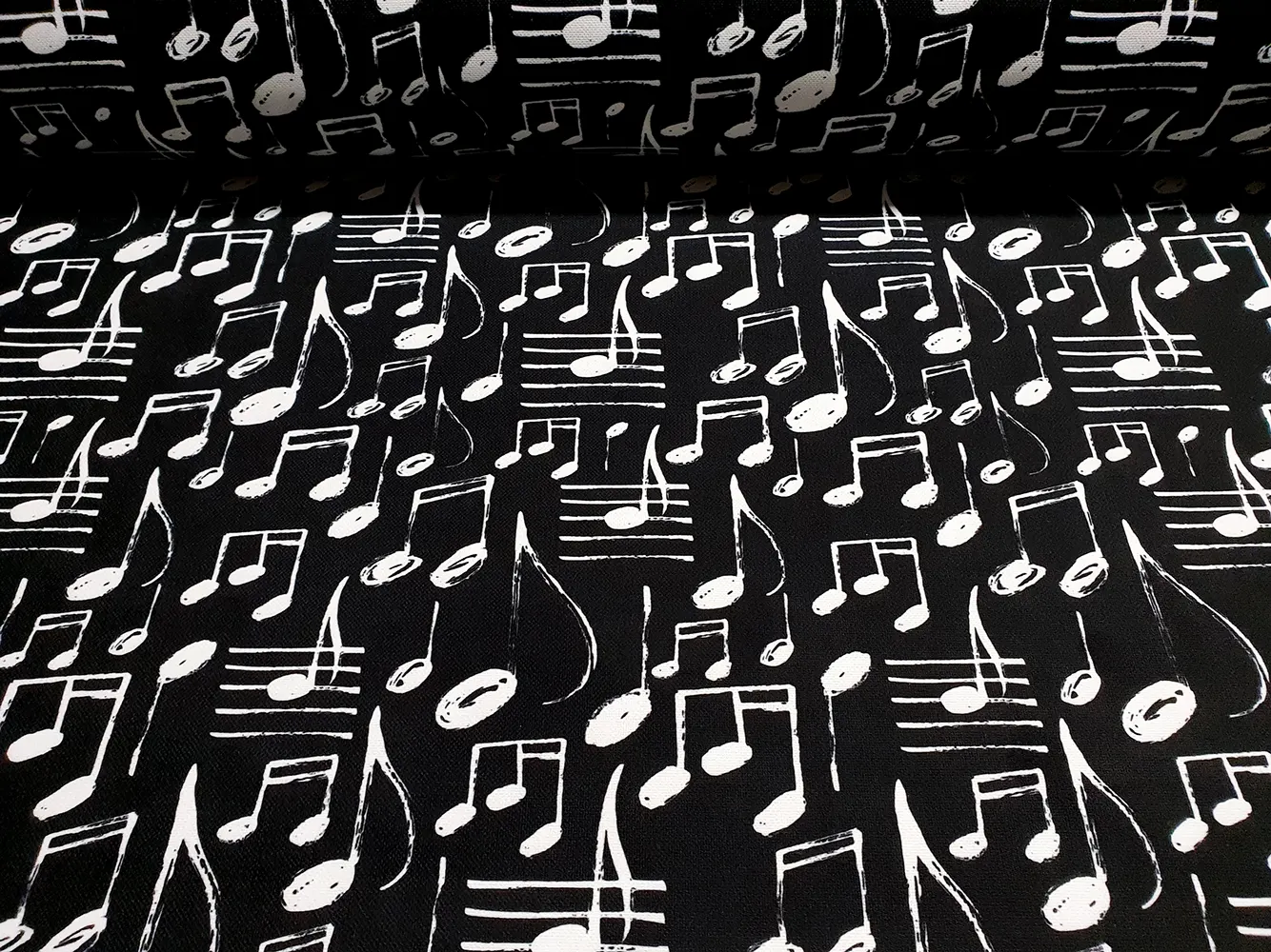 Black Musical Notes Fabric