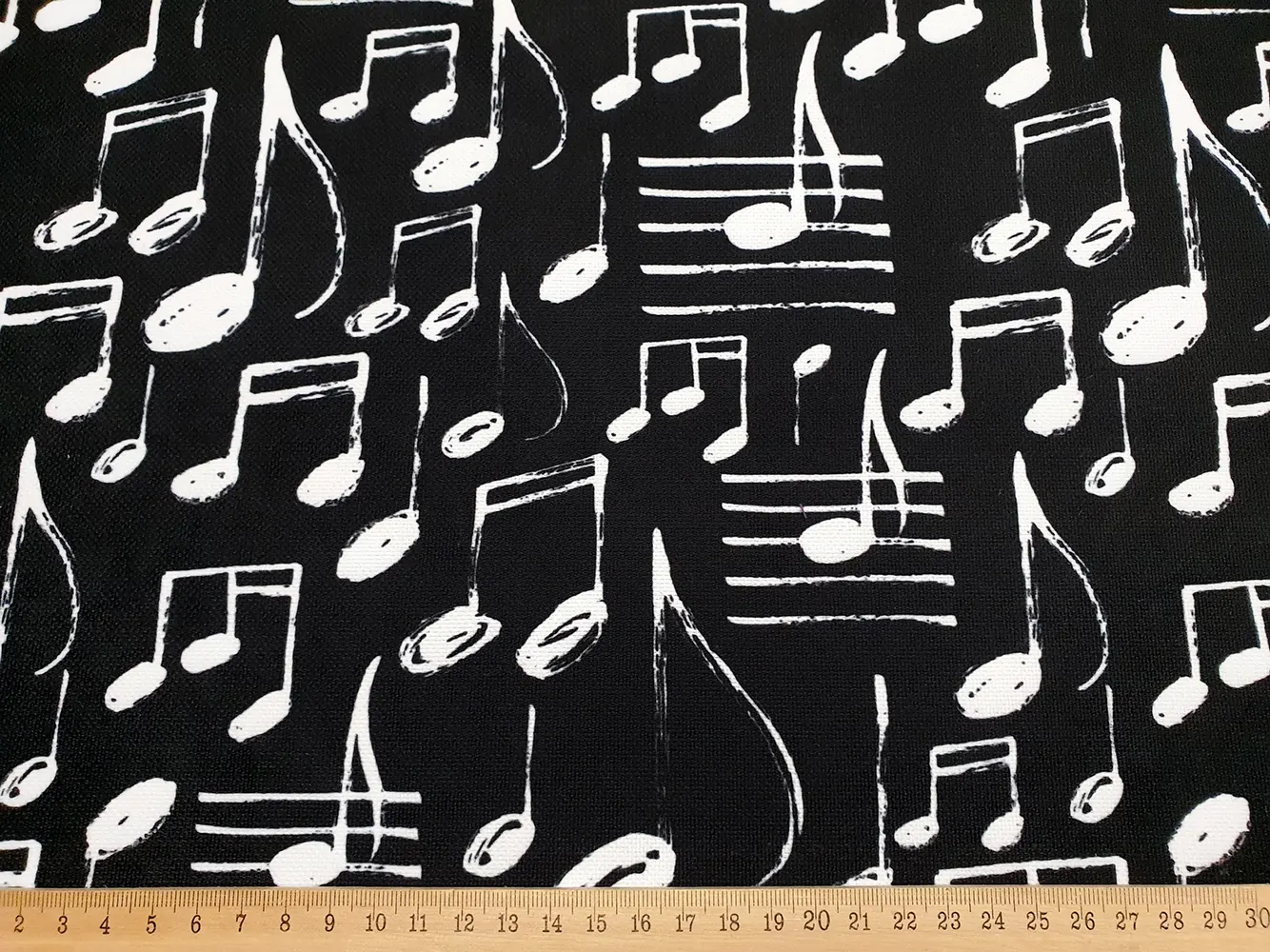 Black Musical Notes Fabric