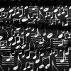 Black Musical Notes Fabric