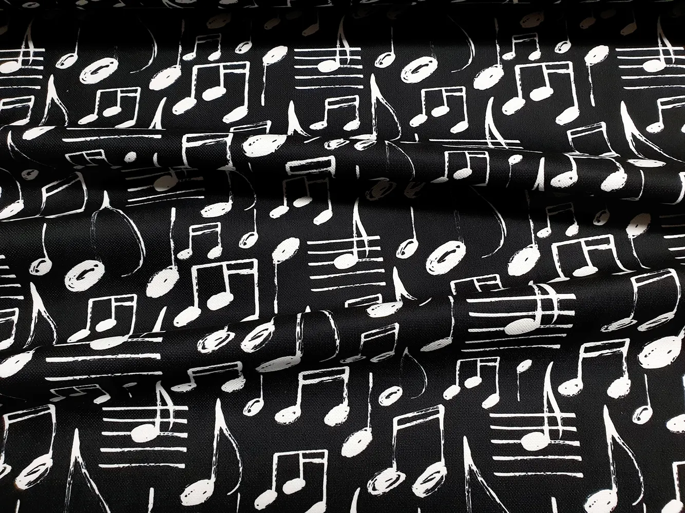 Black Musical Notes Fabric