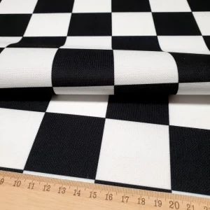 Black and White Classic Checkered Fabric