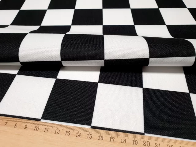 Black and White Classic Checkered Fabric