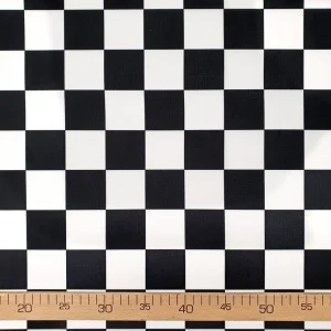 Black and White Classic Checkered Fabric