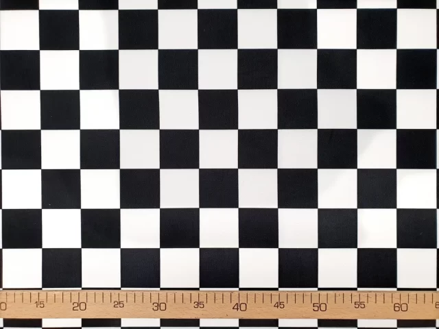 Black and White Classic Checkered Fabric