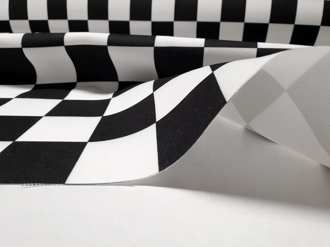 Black and White Classic Checkered Fabric