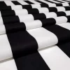 Black and White Medium Striped Fabric