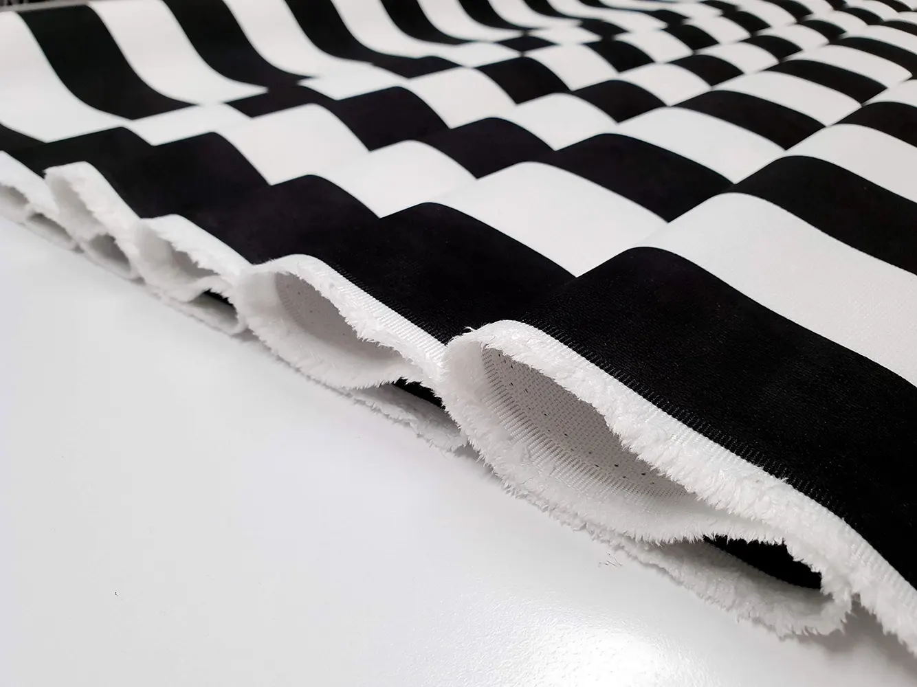 Black and White Medium Striped Fabric