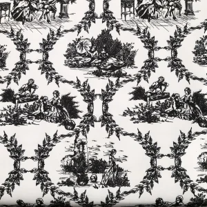 Black and White Toile de Jouy Fabric