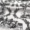 Black and White Toile de Jouy Fabric