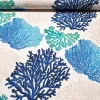 Blue Beige Coral Reef Fabric