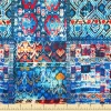 Blue Bohemian Kilim Print Fabric