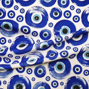 Blue Evil Eye Fabric