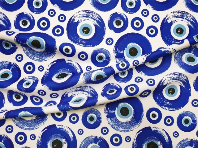 Blue Evil Eye Fabric