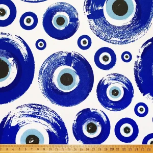 Blue Evil Eye Fabric