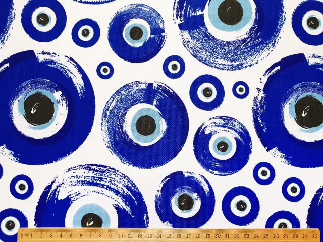Blue Evil Eye Fabric