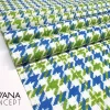 Blue Green Houndstooth Fabric