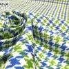 Blue Green Houndstooth Fabric
