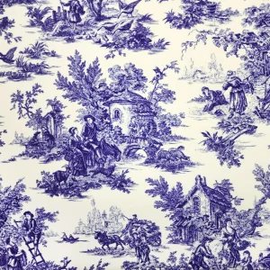 Blue Toile de Jouy Fabric