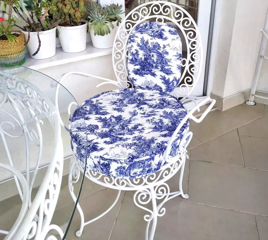 Blue Toile de Jouy Fabric