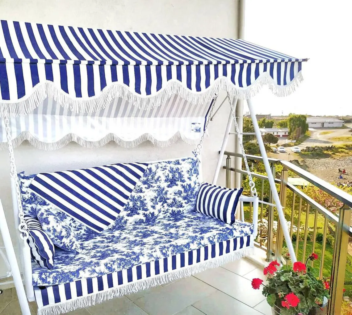 Blue Toile de Jouy Fabric