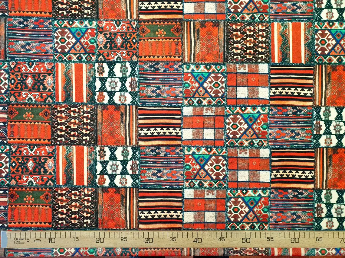 Bohemian Turkish Authentic Kilim Fabric