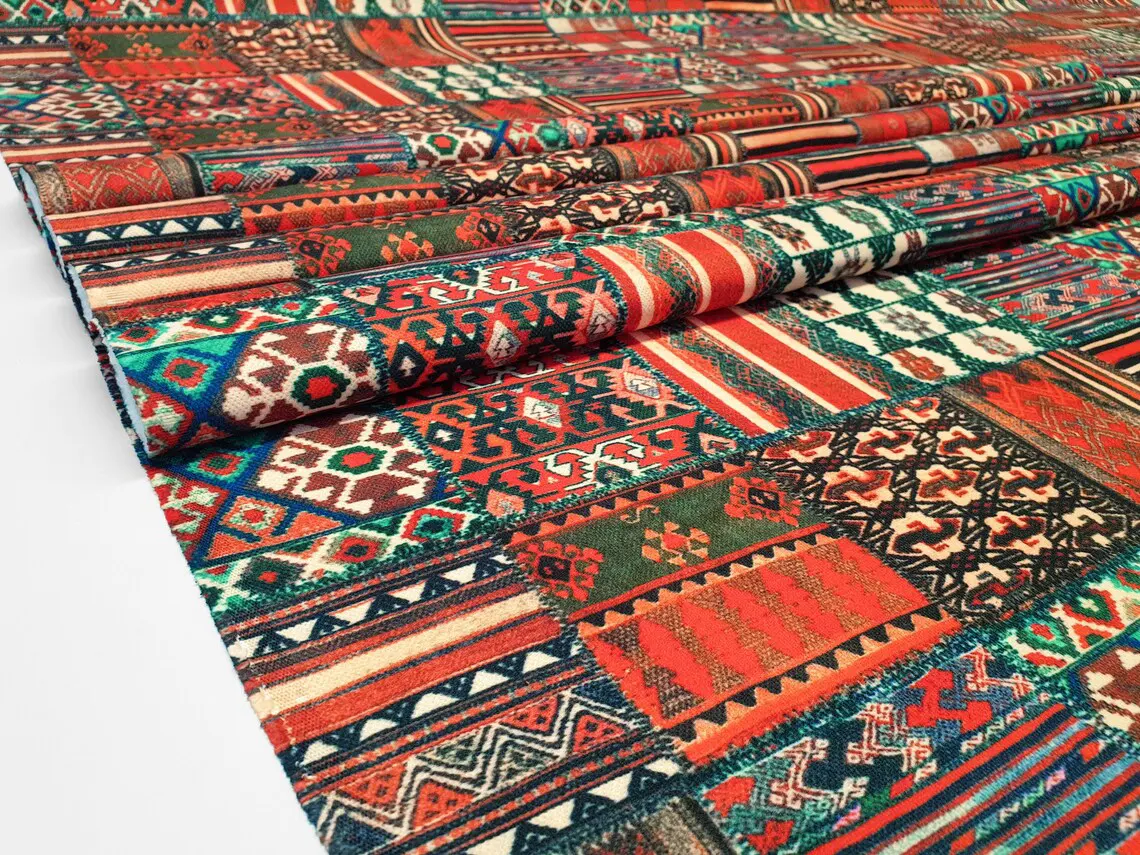 Bohemian Turkish Authentic Kilim Fabric