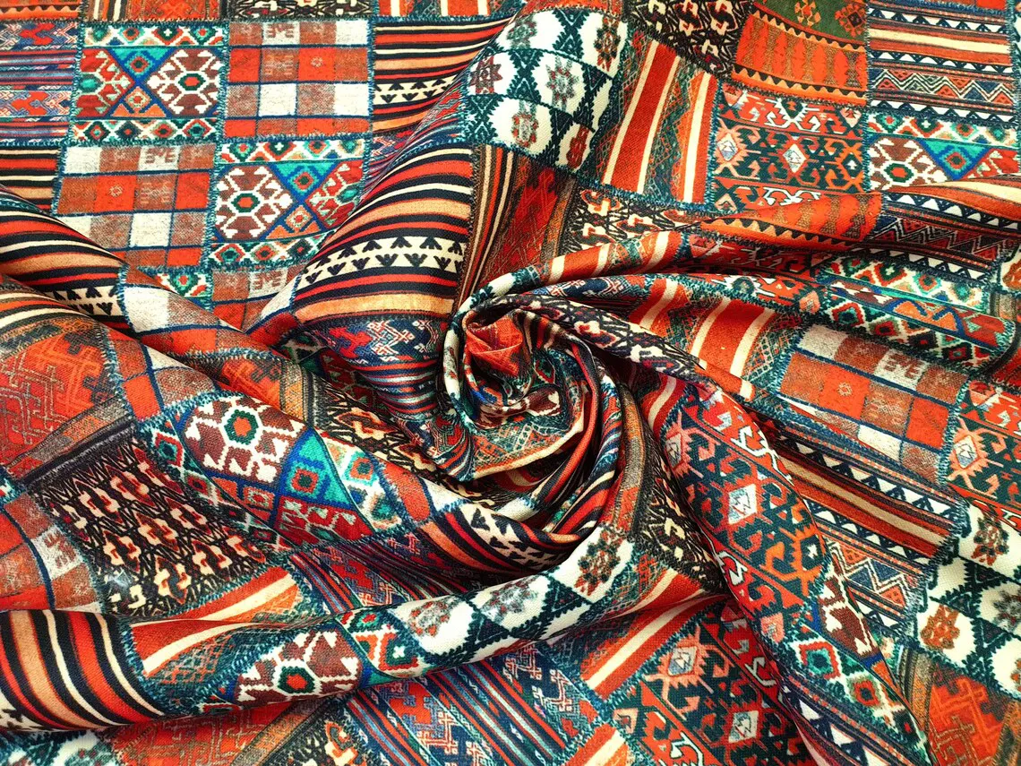 Bohemian Turkish Authentic Kilim Fabric