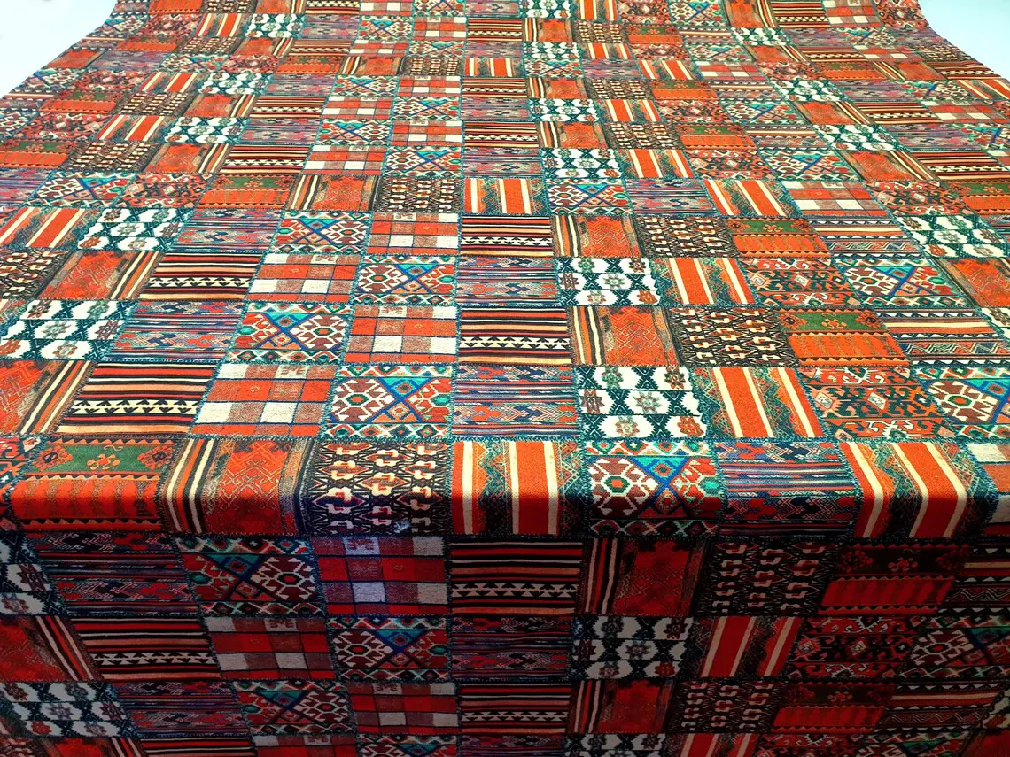 Bohemian Turkish Authentic Kilim Fabric