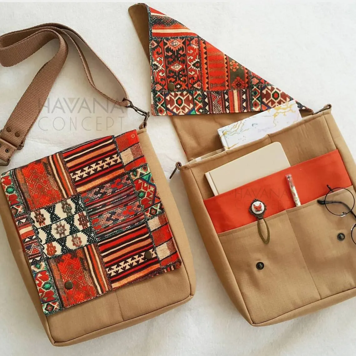 Bohemian Turkish Authentic Kilim Fabric