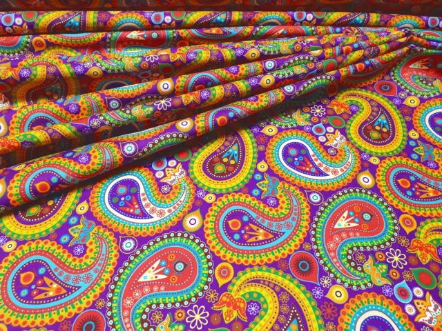 Boho Paisley Print Fabric