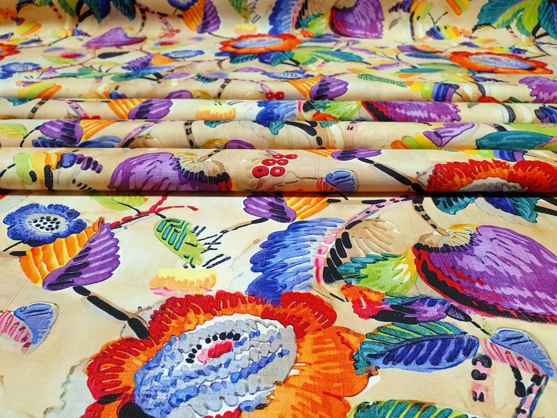 Boho Watercolor Floral Fabric