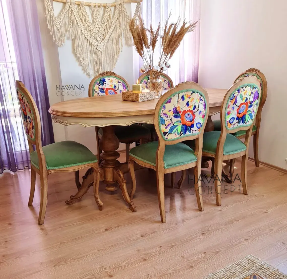 Boho Watercolor Floral Fabric