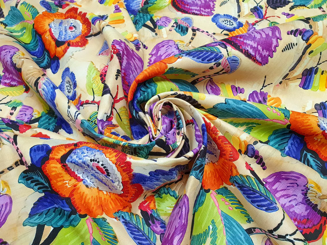 Boho Watercolor Floral Fabric