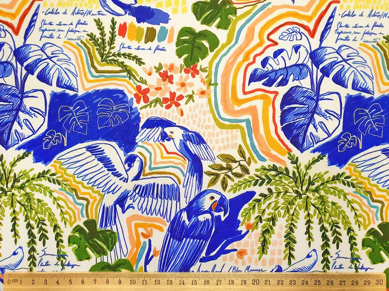 Botanical Farm Tropical Birds Fabric