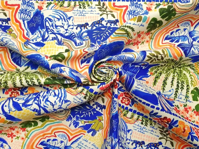 Botanical Farm Tropical Birds Fabric