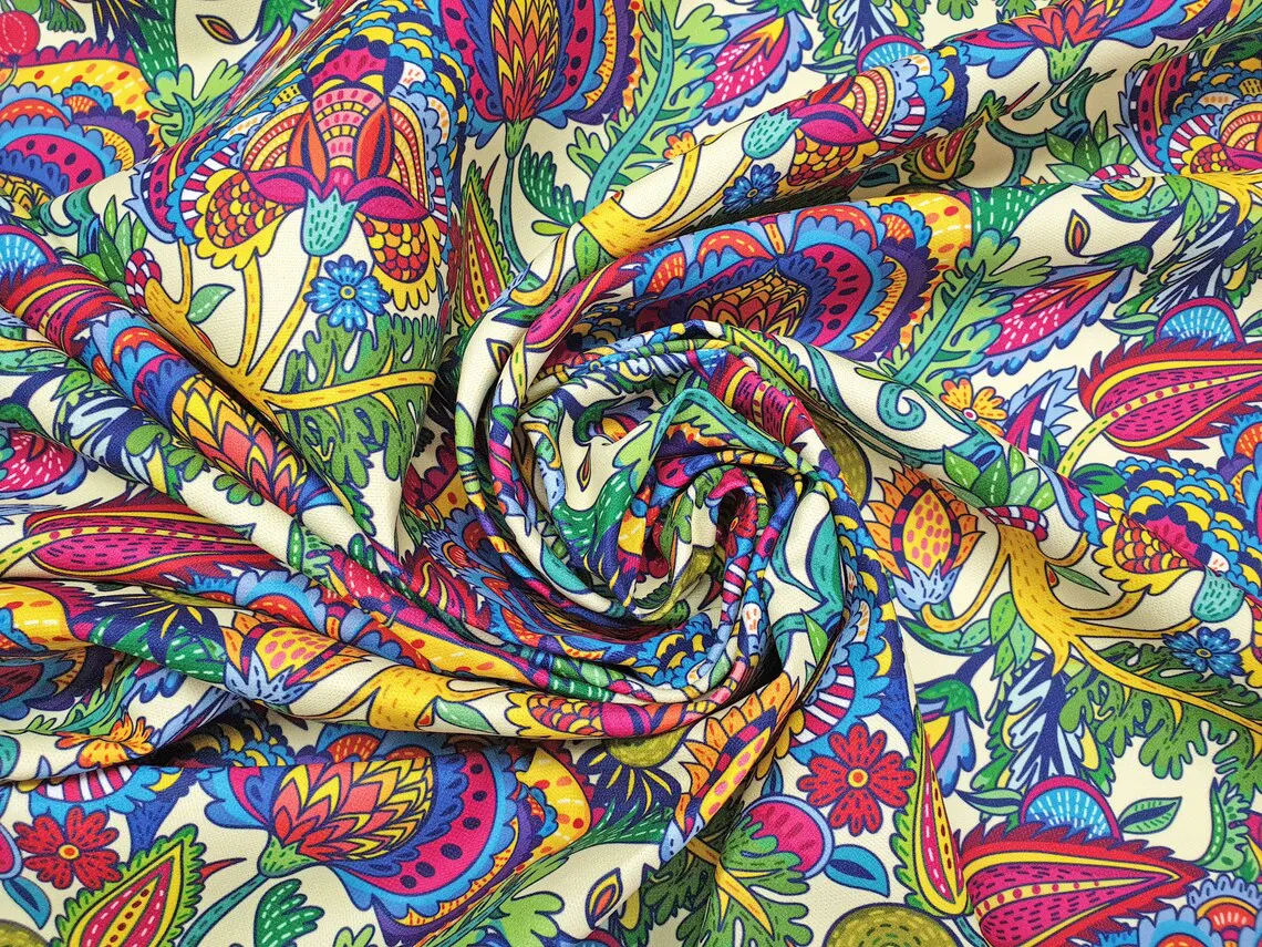 Bright Colorful Floral Fabric