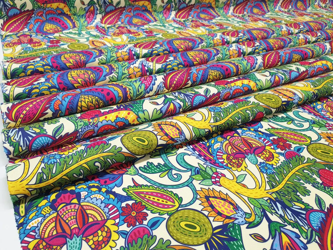 Bright Colorful Floral Fabric