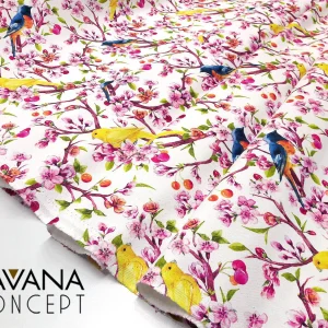 Canaries on a Tree Fabric