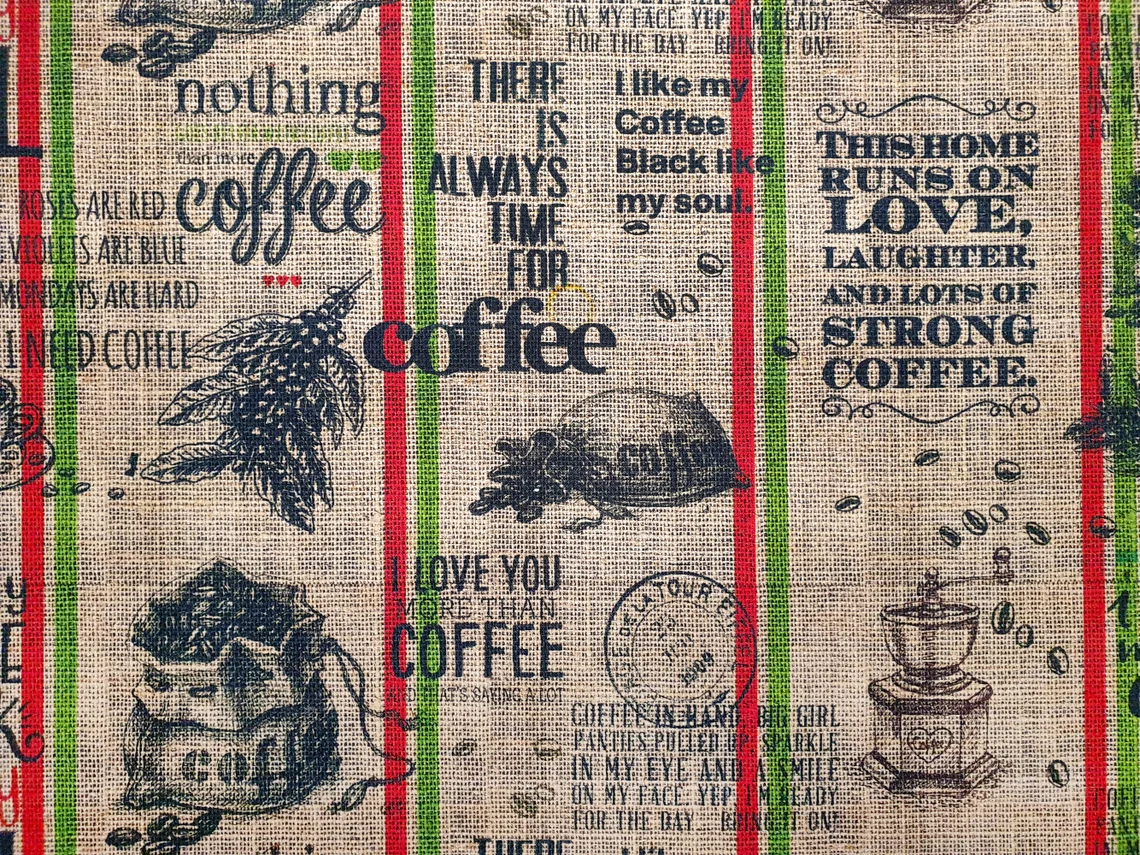 Coffee Sack Print Fabric