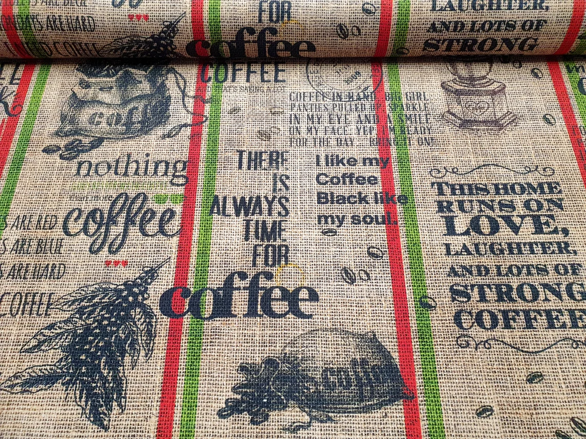 Coffee Sack Print Fabric